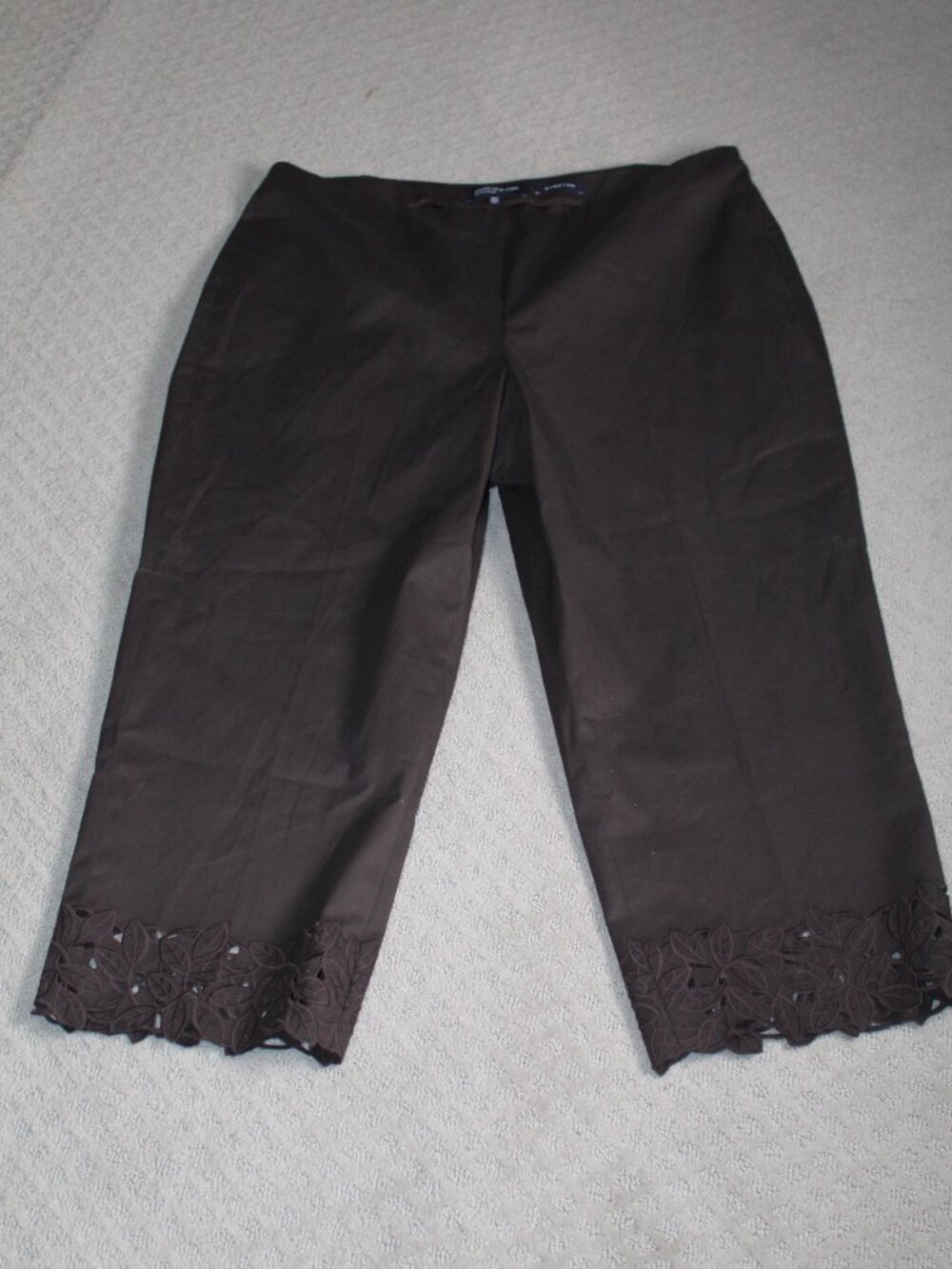 NWT Jones New York Size 18W Brown Dress Pants with Embroidered Hem